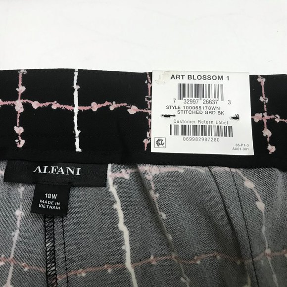 Alfani Womens Plus Plaid Belt Culottes Pants 18W - Picture 4 of 6